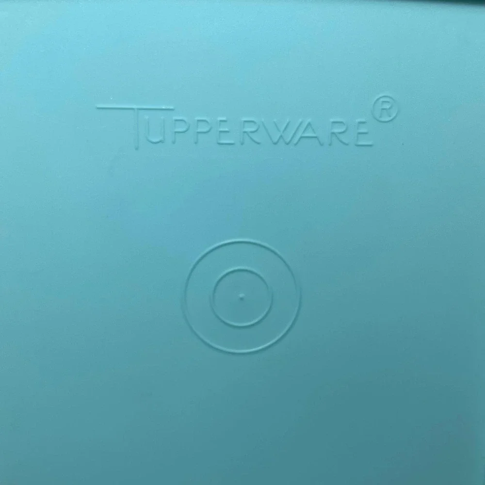 Tupperware Vintage 2 Square A Way Containers Set Clear Teal Gray Lids 670 671